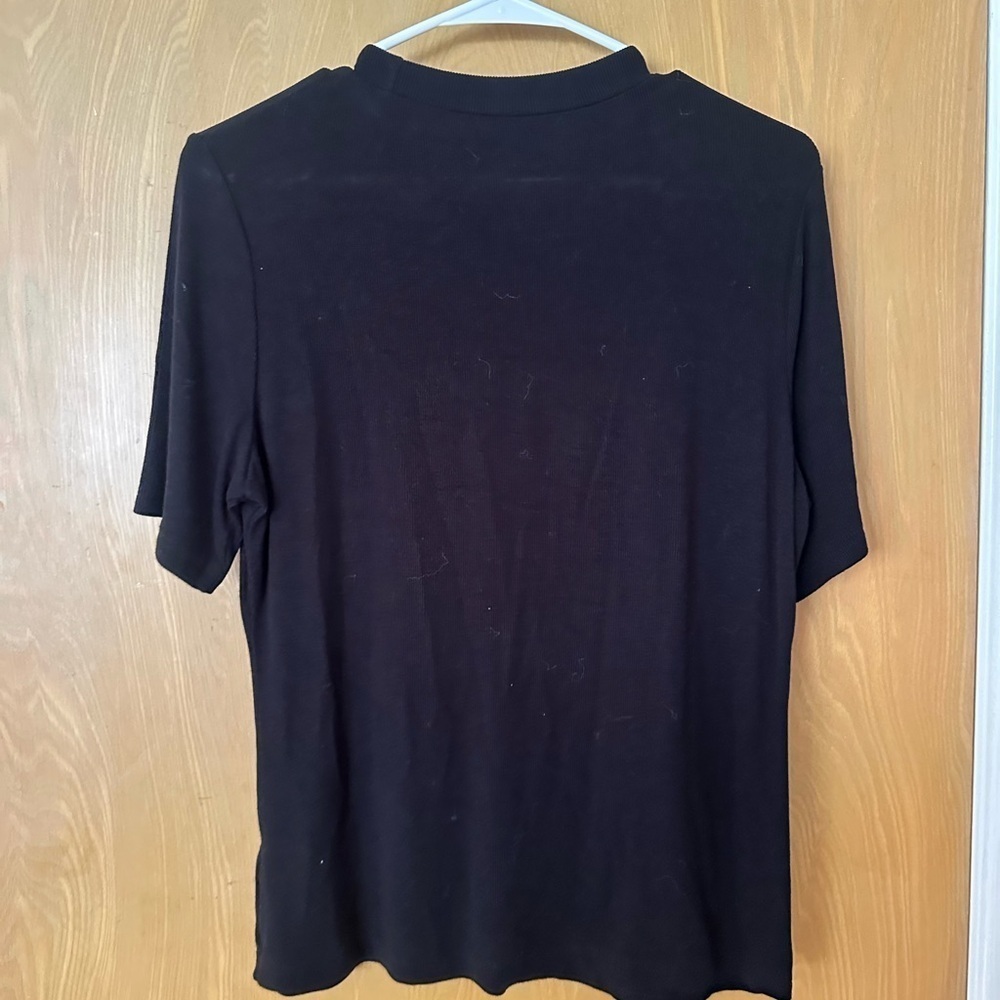SHEIN Black 0X short sleeve mock neck - Picture 2 of 2